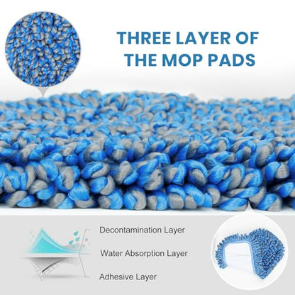 MAVRIZ Dust Mop for Hardwood Floor Washable Wet and Dry Mop with 58" Long Handle, 360° Rotating Microfiber Mop for Wood, Laminate, Tile Floor
