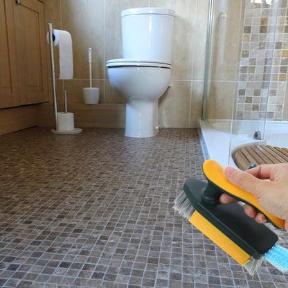 DOITOOL Groove Gap Cleaning Brush for Household Small Spaces Long Handle Floor Scrubber and Toilet Scrub Brush for Bathroom and Kitchen Sink Cleaning