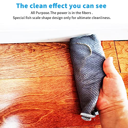 Fish Scale Streak Free Magic Glass Window Car Mirror Microfiber Cleaning Cloth Cleaner Cloths,Lint Free Stainless Steel Windshield Shower Cleaning Cloth,Miracle Polishing Towels Shiny Wipes,Pack 6,Mix - color: Mix