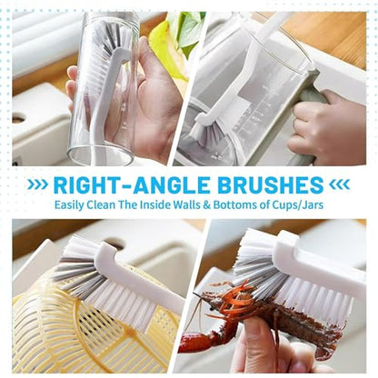 16Pcs Crevice Cleaning Brush Set, Hard Bristle Scrub Brushes Tools for Deep Cleaning Gap,Window Groove Cleaning Brush for Sliding Door, Sill, Tile Lines, Shutter, Corner, Sink, Teapot, Bottle (16 Pcs)