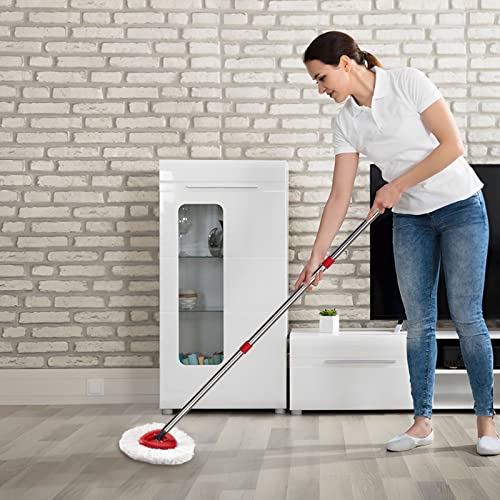 O-Cedar Spin Mop Replacement Head Set with Base and 30" to 58" Handle, Combo Set Includes 4 Pack Mop Refills - color: Mop Handle&base With 4 Head Refills