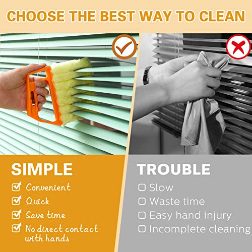 10 Pcs Venetian Window Blind Cleaner Duster Tool Set, Mini Blind Cleaner Duster Brush, Hand Held Air Conditioner Shutters Duster, Dirt Cleaner for Blind, Fan, Air Conditioner, Window Groove Gap(Green) - color: Green