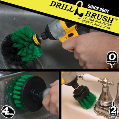 Drill Brush – Drill Brush Attachment – Drill Brush Power Scrubber – Drill Brush Set - Nylon Drill Brush - Drill Brush Scrubber - Drill Brush Cleaner - Grout Drill Brush - Drill Brush Kit - color: Green