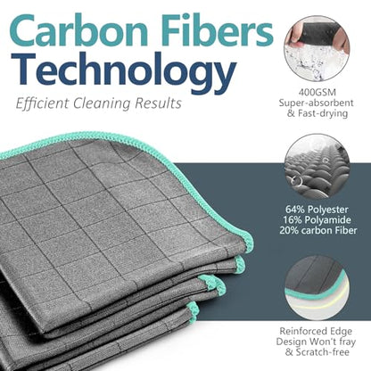 Airlab Microfiber Cleaning Cloth for Glass Cleaner Window Polishing Car Auto Detailing Lint Free Drying Dishes Kitchen Bathroom Magic Cleaning Cloths, Pack of 3, 12" x 12", Grey-Green - color: 12 X 12 Inch, Pack of 3, Grey-green