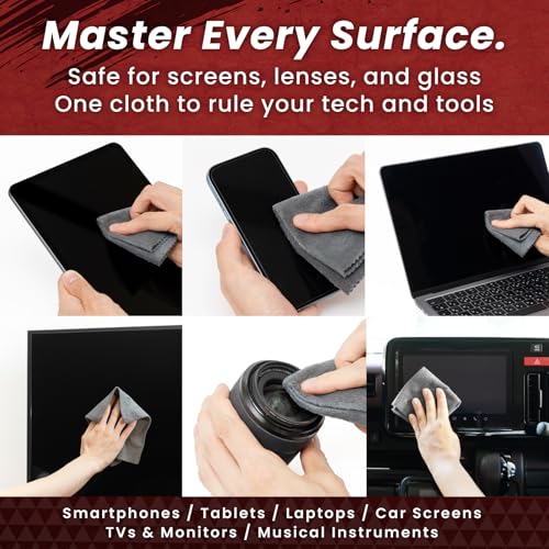 BELLEMOND「Samurai Cloth」Japanese Microfiber Cleaning Cloth | Washable, Reusable, Lint Free Cloth for Phones, Laptops, Lenses, Screens & Electronics | Made in Japan | Medium - size: Medium: 8” × 8”