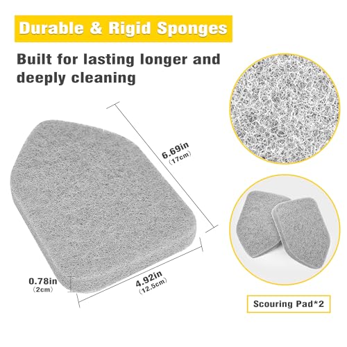 NEWE Shower Scrubber Refill Pads, Tub Tile Scrubber Replacement Head for Cleaning Bathroom Bathtub Sink Toilet (2pcs Scouring Pad) - color: Gray