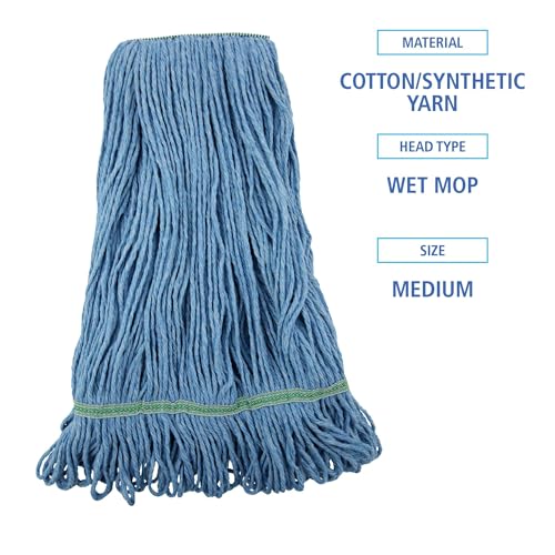 Boardwalk BWK 502BLNB Narrowband Looped-End Mop Head, Medium, Blue (Pack of 12)