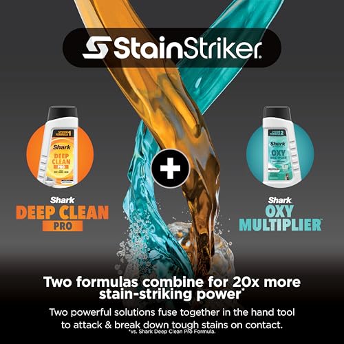 Shark StainStriker | Portable Carpet, Upholstery & Area Rug Cleaner | 4 Tools | Bonus Full-Size Solutions | Powerful Stain & Odor Remover | Deep Clean & OXY Solutions | Blue | PX202BRN - style: StainStriker + 4 Tools + XL Cleaning Solutions