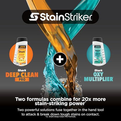 Shark StainStriker | Portable Carpet, Upholstery & Area Rug Cleaner | 4 Tools | Bonus Full-Size Solutions | Powerful Stain & Odor Remover | Deep Clean & OXY Solutions | Blue | PX202BRN - style: StainStriker + 4 Tools + XL Cleaning Solutions