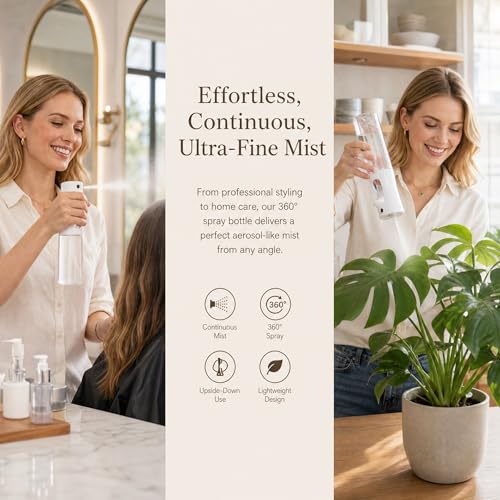 10 Packs 17Oz/500ML Spray Bottle For Hair – Ultra Fine Mist Sprayer, Continuous Mister Spray Bottle for Hairstyling, Cleaning, Plants, Pets, Barbers, Salons, Essential Oil Scents (Clear-17OZ) - color: Clear-17OZ