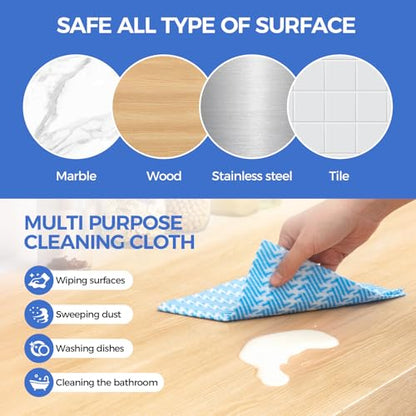 Reusable Cleaning Cloths Handi Wipes Reusable Cloths Disposabel Dish Towels Dry Handy Wipes Big Durable Absoebent and Dry Quickly 100 Count, Blue - color: Blue,100 Pcs
