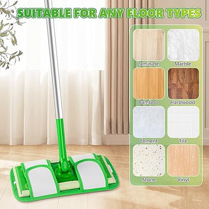 Microfiber Mop Pads Compatible with Swiffer Sweeper Mop, Wet Pads Refills Dry Pads Reusable Wet Pads Mop Refill Pads Dry Wet Refills Washable Pads Wood Floor Pads for Wet Dry Cleaning(4 Pack)