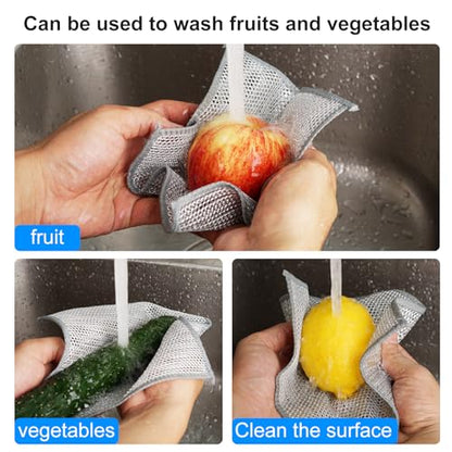20 PCS Multipurpose Non Scratch Wire Dishcloth,Reusable Kitchen Cleaning Cloths,Multipurpose Wire Dishwashing Rag for Wet and Dry Dish