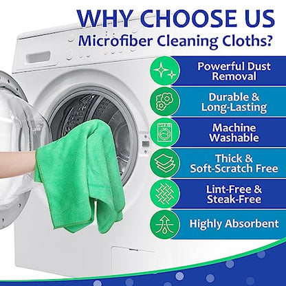 Newwiee 3 Pcs Extra Large Microfiber Cleaning Cloth 30" x 20" Washable Reusable Microfiber Towel Streak Free Lint Free Cloth for Cleaning Home Glass Office Window Bathrooms (Red,Blue,Green) - color: Red, Blue, Green