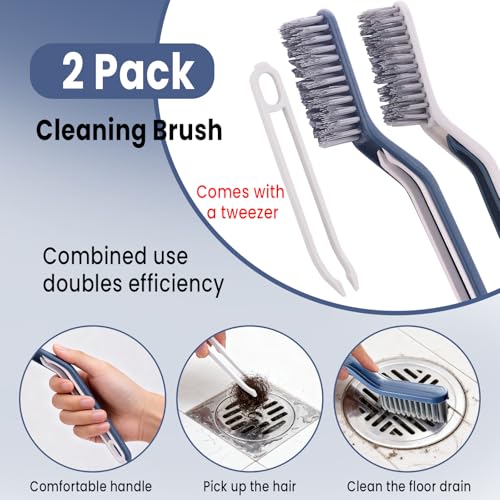 2Pcs Hard Bristle Crevice Cleaning Brush Crevice Brush Set Multifunctional Gap Cleaning Brush Cleaning Tools for Household Use, Home, Kitchen, Bathroom, Window, Vehicle, Faucets, Toilet