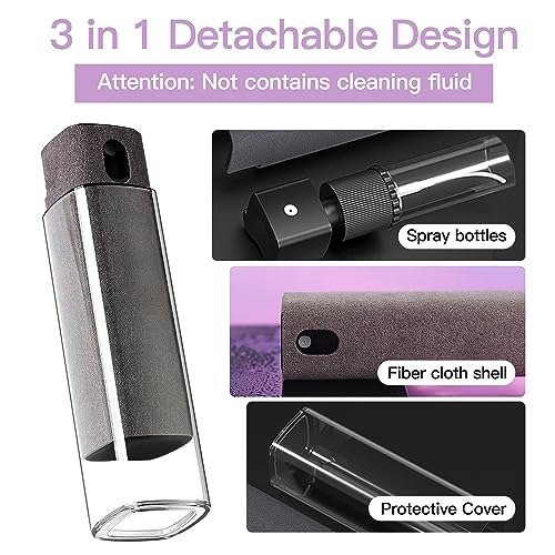 2 Pcs Screen Cleaner Kit, 3-in-1 Touchscreen Mist Cleaner Spray Bottle Tool & Microfiber Cloth for Phone/Laptop/Tablet/TV/Monitor/Car Screens(Grey) - color: 2 Pcs-Grey