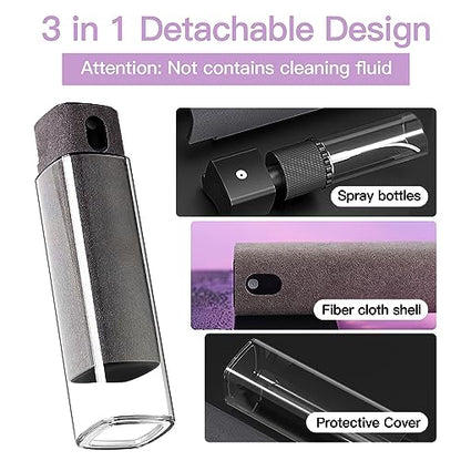 Car Screen Cleaner Spray and Wipe -2-in-1 iPhone Cleaner, iPad Screen Cleaner & Phone Screen Cleaner - Touchscreen Mist Cleaner for Laptop, Computer, MacBook and More - 4 Pack - color: 4 Pcs(Grey+Pink+Blue+Purple)