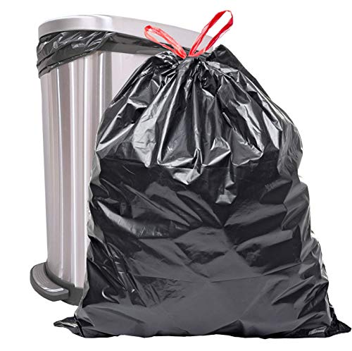 Reli. 39 Gallon Trash Bags Drawstring (100 Count) Large 39 Gallon Heavy Duty Drawstring Trash Bags, Garbage 39Gal Capacity, Lawn Leaf (39Gal, Black) - size: 1 Count (Pack of 100)