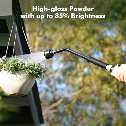 RESTMO Heavy Duty Full Metal Long Watering Wand, 24 Inches Gentle Soft Full Shower Sprayer Wand with Flow Control, Hose Wand for Hanging Baskets, Shrubs, Plants, Flowers, Garden and Lawn, Flash Black - color: Flash Black