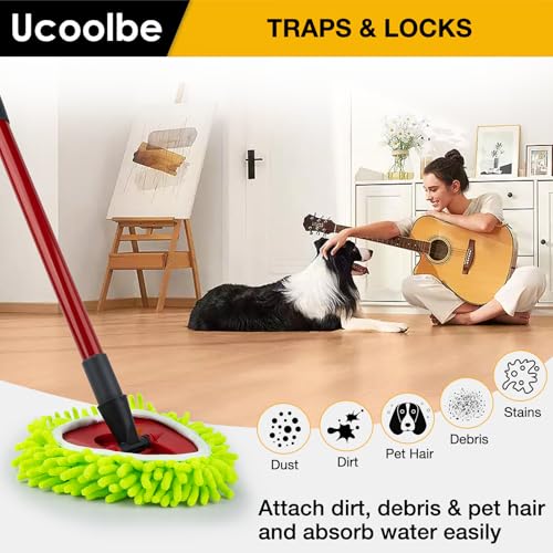 Chenille Duster Mop Head Compatible with O Cedar Mop Easywring 1-Tank System, Microfiber Chenille Mop Pads Spin Mop Refill for Dry & Wet Use, 3 Pack - size: 1-Tank Mop Refills(3pcs)