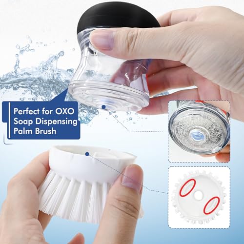 Palm Brush Refills for OXO Soap Dispensing Dish Brush - 4 Pack Cleaning Replacement Brush Head for OXO Palm Brush(White) - color: 4-white
