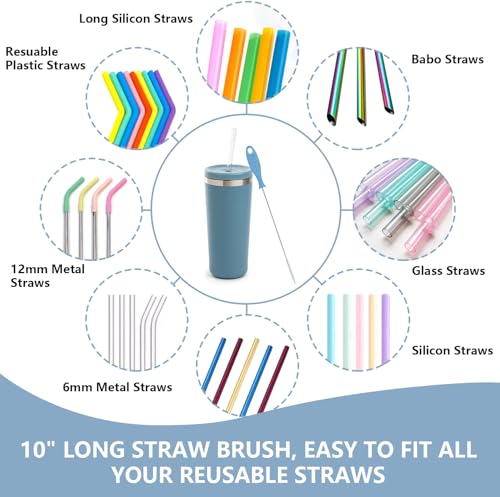 Silicone Bottle Cleaning Brush,Baby Travel Essential Bottle Brush Set, 3 in 1 Silicone Brush, Nipple Brush, Straw Brush - color: Blue