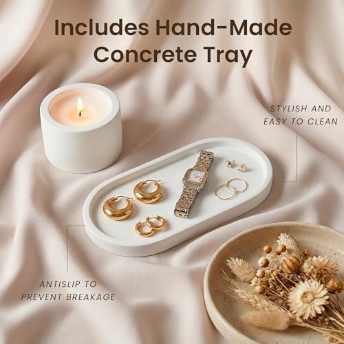 MaisoNovo Bathroom Soap Dispenser Set- Soap and Lotion Dispenser Set with Clear Soap Dispenser, Gold Pumps & Concrete Tray - color: Clear Bottles/ Golden Pumps/ White Concrete Tray