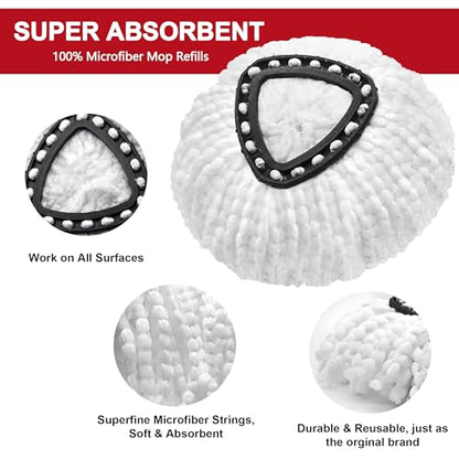 7 Pack Mop Heads Replacement for O-Ceda Easy Wrin Spin Mop, Microfiber Spin Mop Refills, Easy Cleaning Mop Head Replacement (7pcs 1-Tank Mop White) - size: 7 Pack