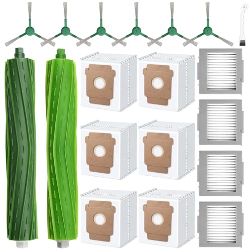 19 Pcs Accessories Kit Compatible with iRobot Roomba Max 705 Vac/Plus 504 Vac Robot Vacuum, Replacement Parts Include 2 Main Brushes, 6 Dust Bags, 4 Filters, 6 Side Brushes, 1 Cleaning Tool - size: Max 705 kit