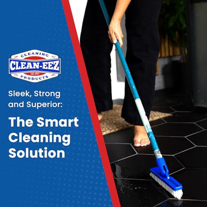Clean-EEZ Grout Brush Combo Kit - Stand Up & Handheld V-Shaped Brushes with Curled Bristles - Easy Grout Cleaning Without Bending - Perfect for Tile, Showers & Hard-to-Reach Spots - Durable