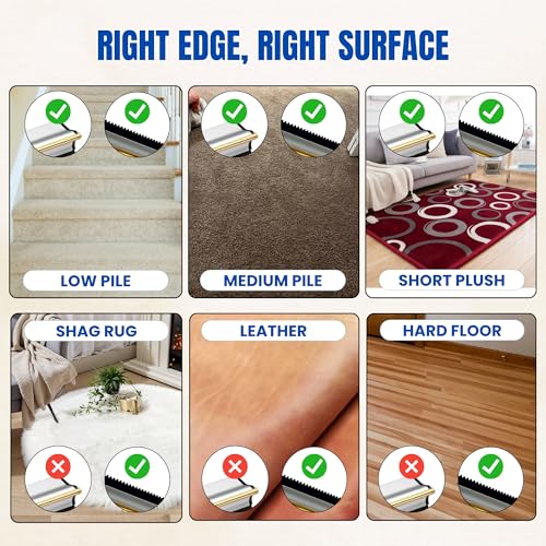 Carpet Rake for Pet Hair Removal & Fluffing Matted Carpet – 61" Adjustable Handle, Deep Clean Dog & Cat Hair Remover, Reusable Scraper for Rugs, Low Pile Carpet, Couch & Stairs - size: Twin