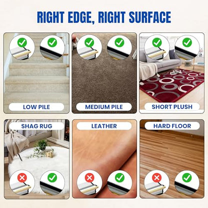 Carpet Rake for Pet Hair Removal & Fluffing Matted Carpet – 61" Adjustable Handle, Deep Clean Dog & Cat Hair Remover, Reusable Scraper for Rugs, Low Pile Carpet, Couch & Stairs - size: Twin