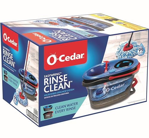 O-Cedar RinseClean Spin Mop & Bucket System | Clean with Clean Water | Removes 99% of Bacteria - color: Rinseclean Spin Mop & Bucket