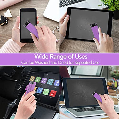 2 Pcs Fingerprint Proof Screen Cleaner,3 in 1Touchscreen Mist Cleaner Spray Wipe Cleaner Fingerprint-Proof Soft Fiber Flannel,Safe for All Phones Glasses Tablet Laptop TV Watch Screens(Purple) - color: Purple