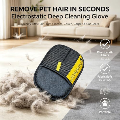 Hair Remover Glove, Electrostatic Pet Hair Remover Glove for Dogs and Cats, Cat Hair Removal Brush, Pet Grooming Supplies for Clothing, Couch, Carpet, Car Seat, Bed, Laundry (5Pc) - color: 5Pc