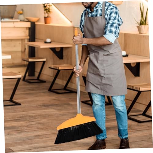 PRETYZOOM Stainless Steel Handle Soft Bristle Broom Dust Pan Wide Angle Floor Sweeper for Home Kitchen