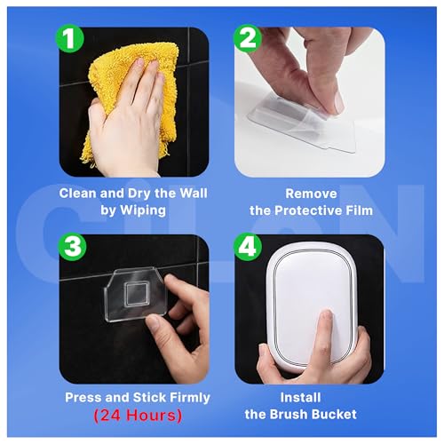 CiLoN 30 Pack Auto-Open Lid Disposable Toilet Bowl Brush & Holder System | Wall-Mounted Disposable Toilet Cleaning Set For Touch-Free Space-Saving Hygienic Modern Bathrooms (Starter Kit + 30 Sponge) - size: Starter Kit + 30pcs Refill Heads