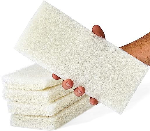 Commercial Light Duty Scrub Pad 4.625" x 10" - White (Pack of 5) - 2ct. Case