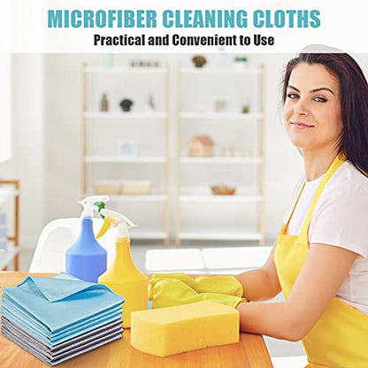 Tatuo 18 Pcs Microfiber Glass Cleaning Cloths (16 x 16) Polishing Cloth - Streak Free - Lint Free - Quickly Clean Windows, Glasses, Windshields, Mirrors, Stainless Steel, Monitor(Blue Gray) - color: Blue Gray