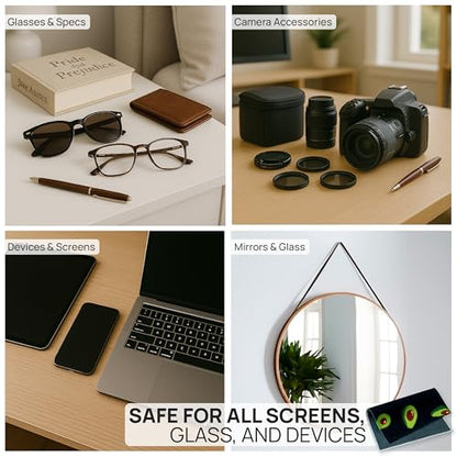 Microfiber Wholesale Quick Cloth Glasses Cleaning Cloths–5x7 Avocado 2-Pack with Case | Double-Sided Lens Cleaner for Eyeglasses, Camera, Screens & Glass | Reusable Microfiber Glass Polishing Cloths - color: Avocado, size: 5"x7"