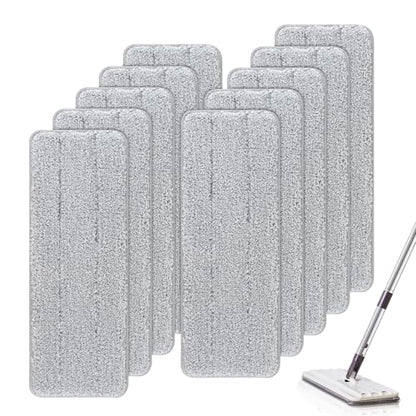 Microfiber Mop Cleaning Pads Flat: 10 Packs 13" X 4.9" Washable Pads for Floor Cleaning Compatible with Tethys & Most 13 Inch Flat Mop - Pads Replacement for Bucket Set - color: 10 Packs - 10 Soft