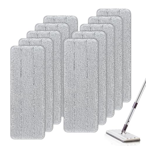 Microfiber Mop Cleaning Pads Flat: 10 Packs 13" X 4.9" Washable Pads for Floor Cleaning Compatible with Tethys & Most 13 Inch Flat Mop - Pads Replacement for Bucket Set - color: 10 Packs - 10 Soft