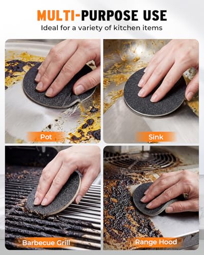 Stainless Steel Sponge Suitable for Stainless Steel Surfaces Zero Chemicals Emery Sponges Long-Lasting for Heavy Duty Burnt-On Stain Removal (4-Pack)