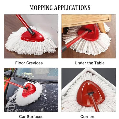 Spin Mop Replacement Head, 8 Pack Mop Refill Compatible with Ocedar Triangle Swivel Mops for House Cleaning and Floor Mopping