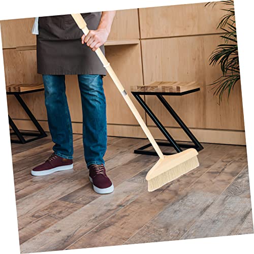 Ergonomic Soft Bristle Broom Handle for Sweeping Reach Broom Stick for Hardwood Floors Safe for Carpet