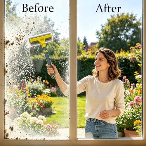 2 in 1 Window Screen Cleaning Brush Set – Multi-Purpose Cleaning Brush for Patio, Door & Porch Screens – Also Cleans Glass, Mirrors, Sofa & Car Interior