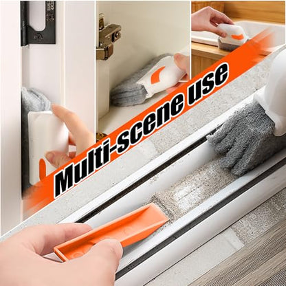 Window Track Cleaning Brush – Single Handheld Brush for Sliding Door, Window Sills, Small Gaps, and Crevices, Efficient Dirt and Water Stain Removal - color: 1orange