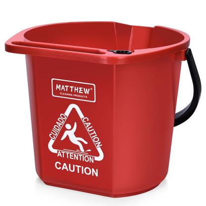 Matthew Cleaning 4.2 Gallon Mop Bucket, Heavy Duty Plastic Cleaning Bucket with Built-in Pour Spout, Mop Holder and Comfort Grip Handle, House and Commercial Cleaning Supplies, 1 Pack Red - color: Red, size: 1 Pack