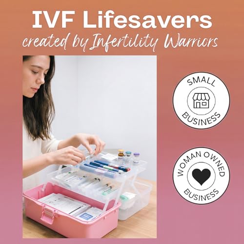 Mifoci Pink IVF Medication Organizer Gift Caddy 3-Layer Plastic Dividing Storage Box with Spacers IVF Meds Must Haves Organize Supplies Womens Home Utility Box - color: Pink