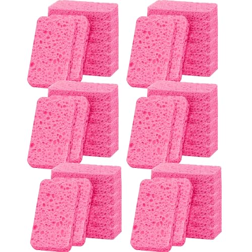 36 - Pack Non-Scratch Scrub Sponges - Sponges for Dishes and Washing Dishes, Cleaning Sponges for Kitchen Home and More（Pink） - color: Pink, size: 36 - Pack